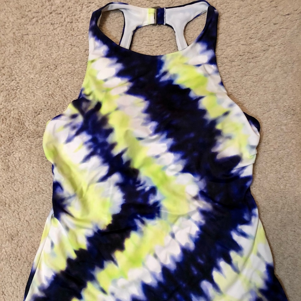 Athleta tie dye tankini swim top